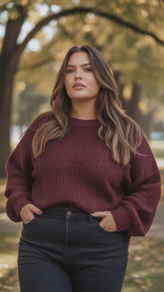 Cozy Sweater and Jeans Combination