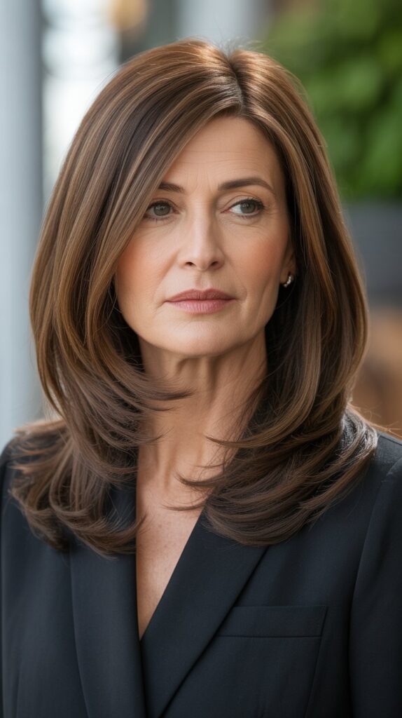 Top 30+ Medium Length Hairstyles for Thin Fine Hair Over 50 9 Collarbone-Length Cut with Internal Layers