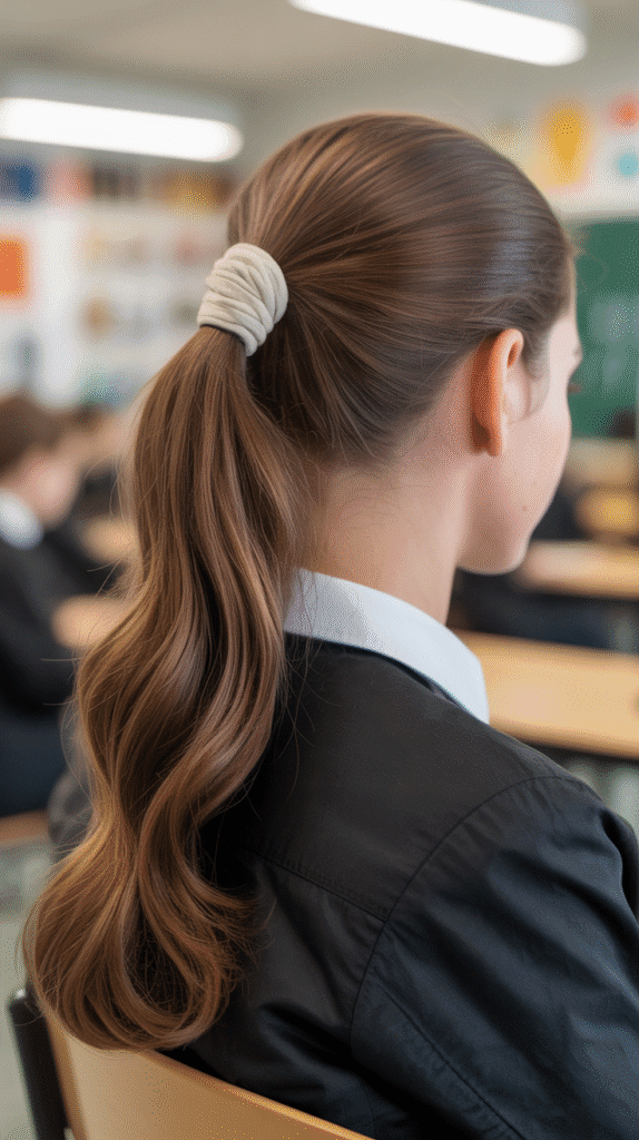 27 Cute Winter Hairstyles for School 27 Wrapped Ponytail