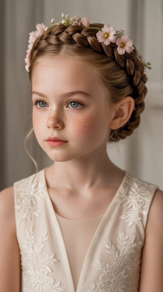 30 Best Cornrow Hairstyles for Kids with Natural Hair 10 Halo Cornrow Braid