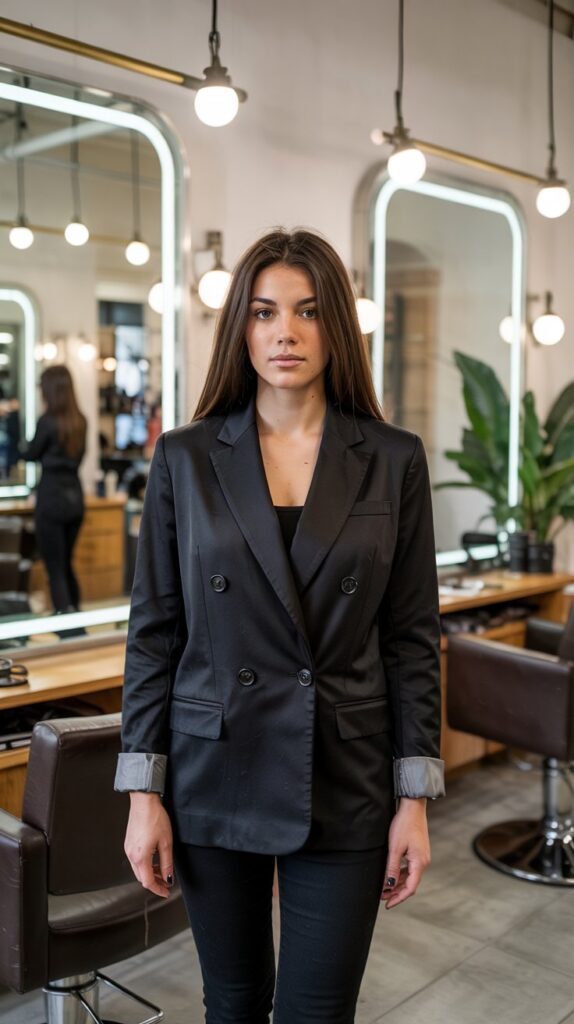  Black Blazer with Black Skinny Jeans