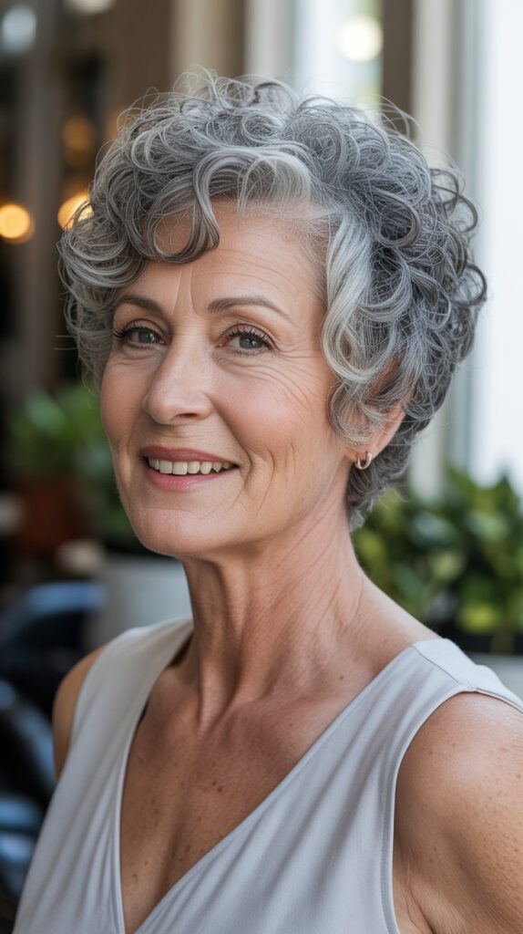 . Classic Curly Pixie Cut