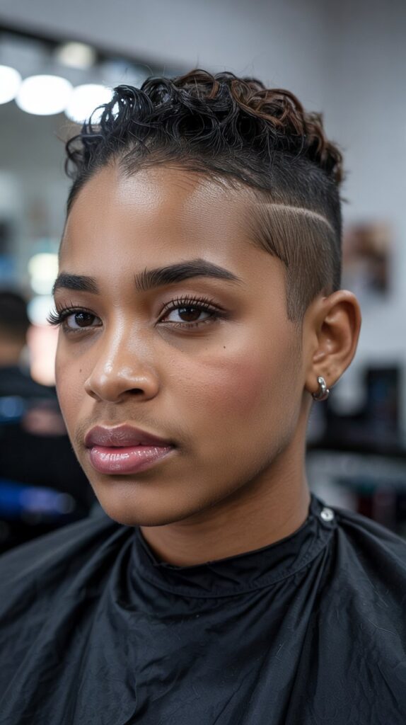 33 Flattering Low Cut Styles for Black Women with Round Faces 9 Fade with Hard Part
