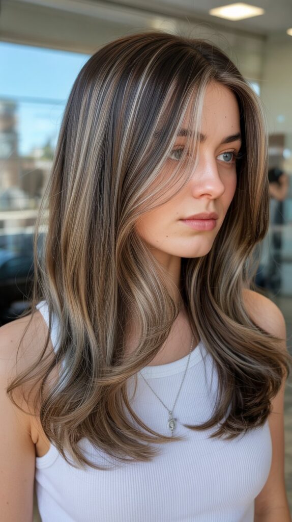 25 Flattering Light Ash Brown Hair Ideas for 2025 14 Ash Brown Airtouch Highlights