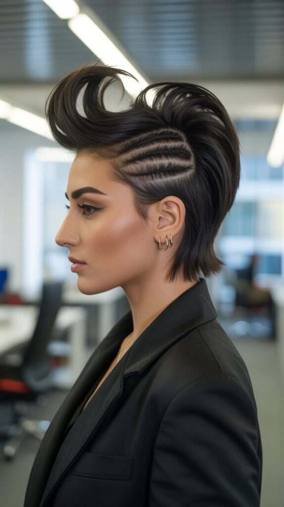 27 Professional Greasy Hair Hairstyles for Work 20 The Faux Hawk Updo