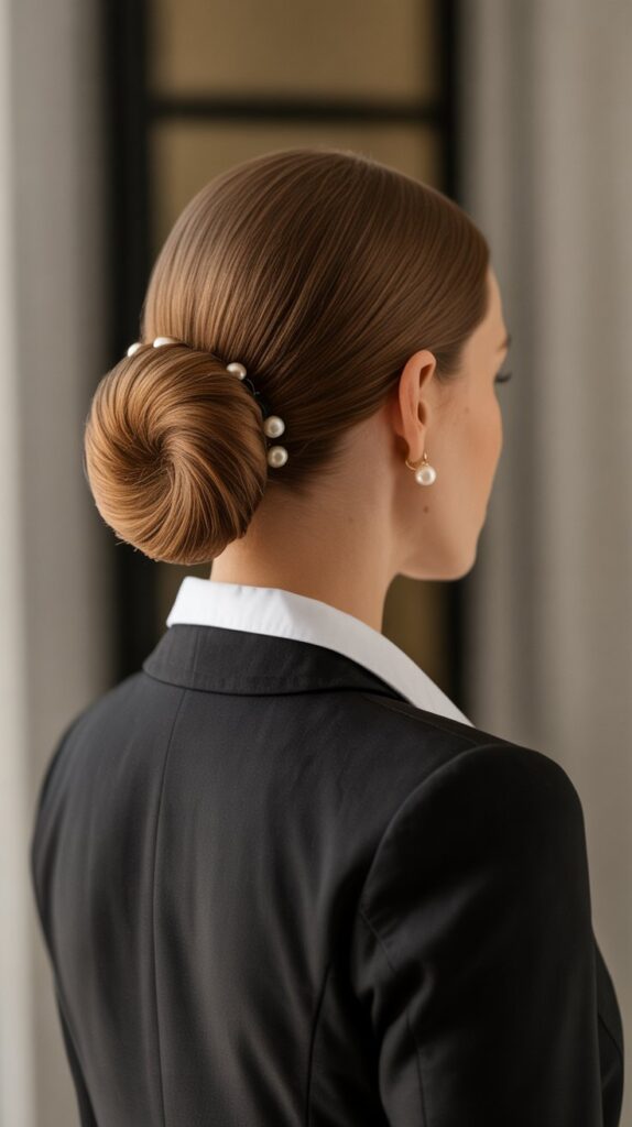 27 Professional Greasy Hair Hairstyles for Work 27 The Rolled Chignon