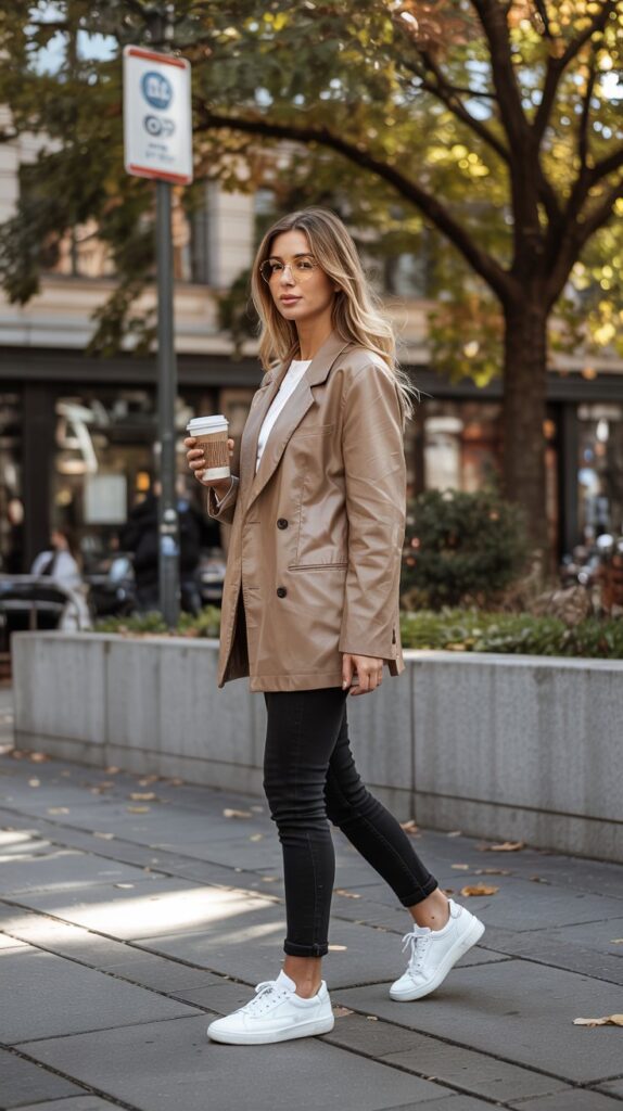 Blazer and Sneakers Contrast