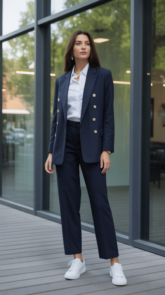 Suit Separates with Sneakers