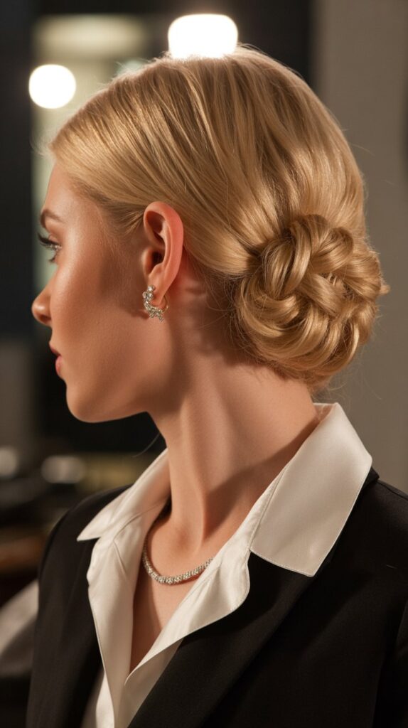 27 Professional Greasy Hair Hairstyles for Work 25 The Twisted Side Updo