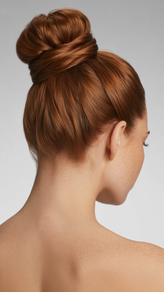 High Bun with Wrapped Base