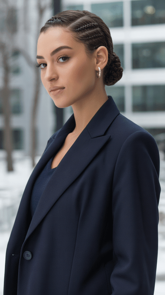 30 Adorable Cute Winter Hairstyles with Braids 10 Braided Low Bun