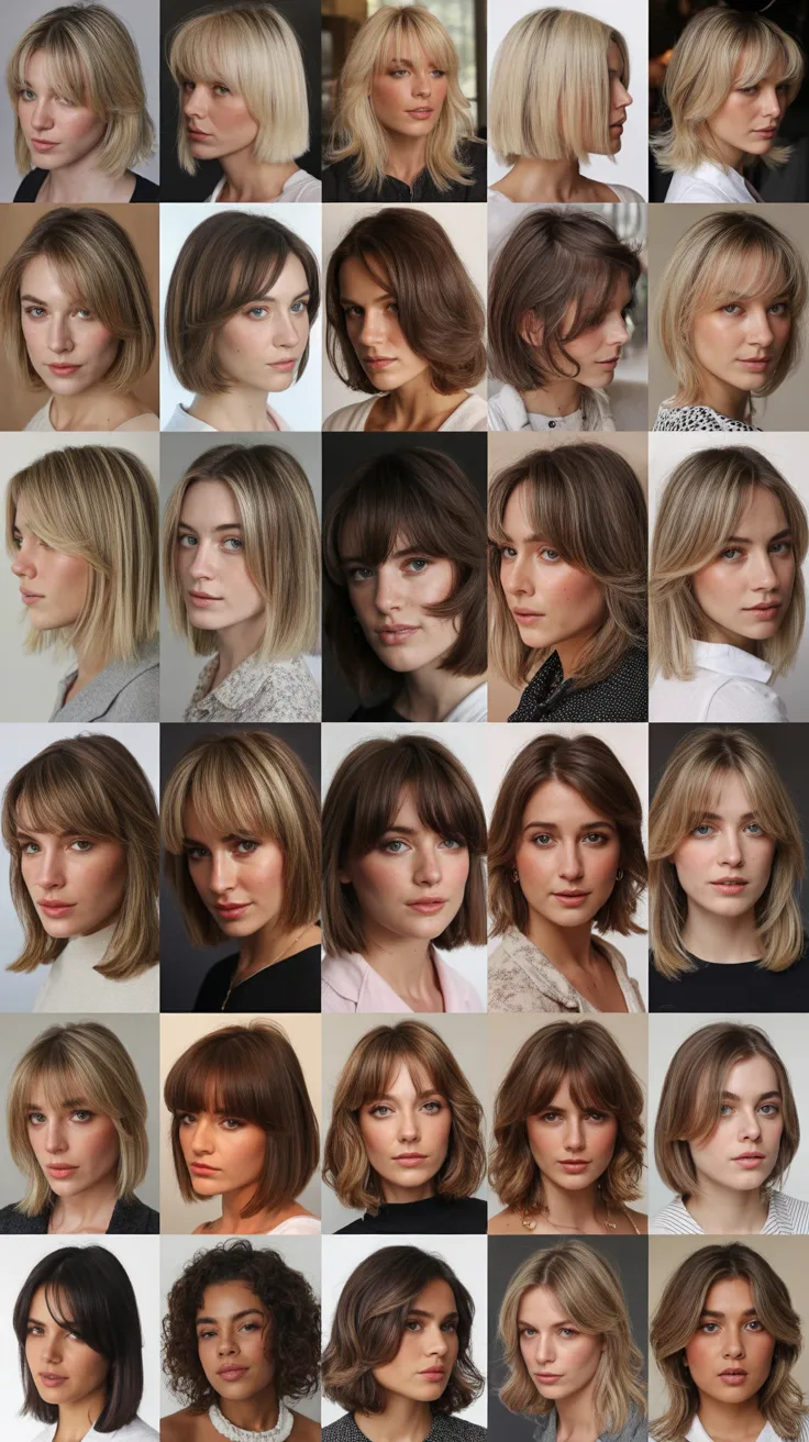 30 Chic Long Bob with Curtain Bangs Soft Layers