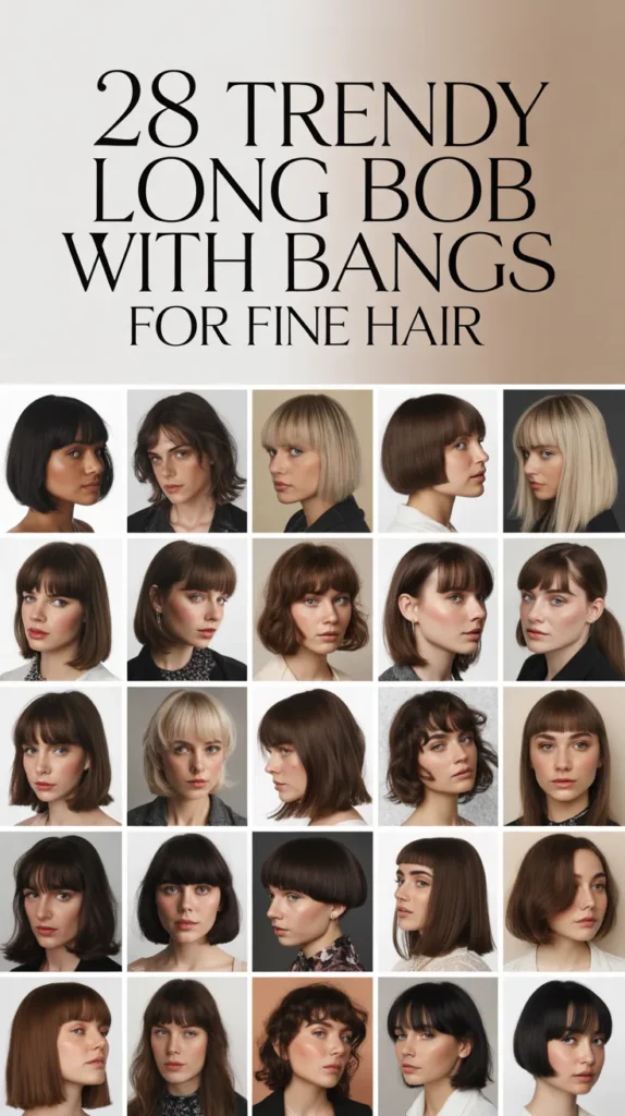 28 Trendy Long Bob with Bangs for Fine Hair