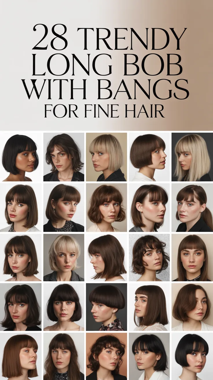 28 Trendy Long Bob with Bangs for Fine Hair