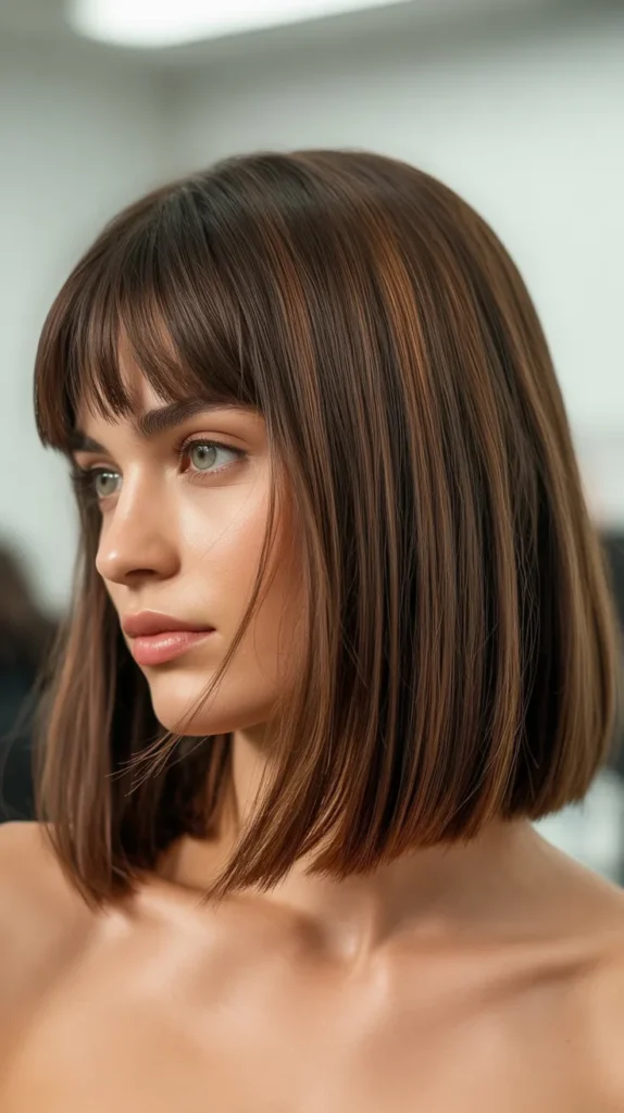 Disconnected Long Bob with Choppy Fringe