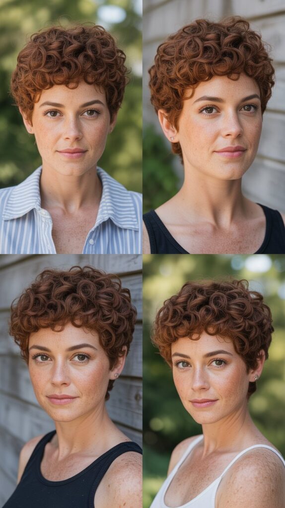 Curly Pixie for Fine Hair