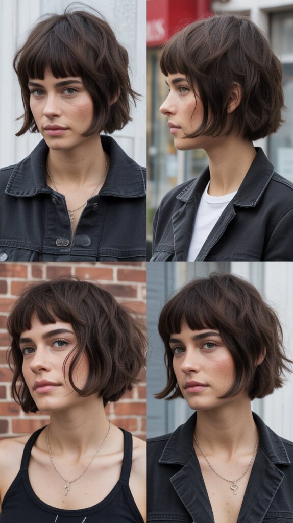 Razored French Bob With Edgy Bangs