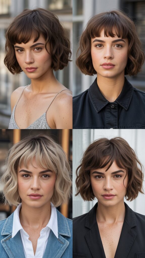 31 Stunning Wavy French Bob Haircuts for an Effortless Glow-Up 9 Wavy Bob with Micro Fringe