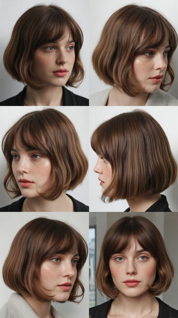 French Bob With Korean Straight Perm And Light Bangs
