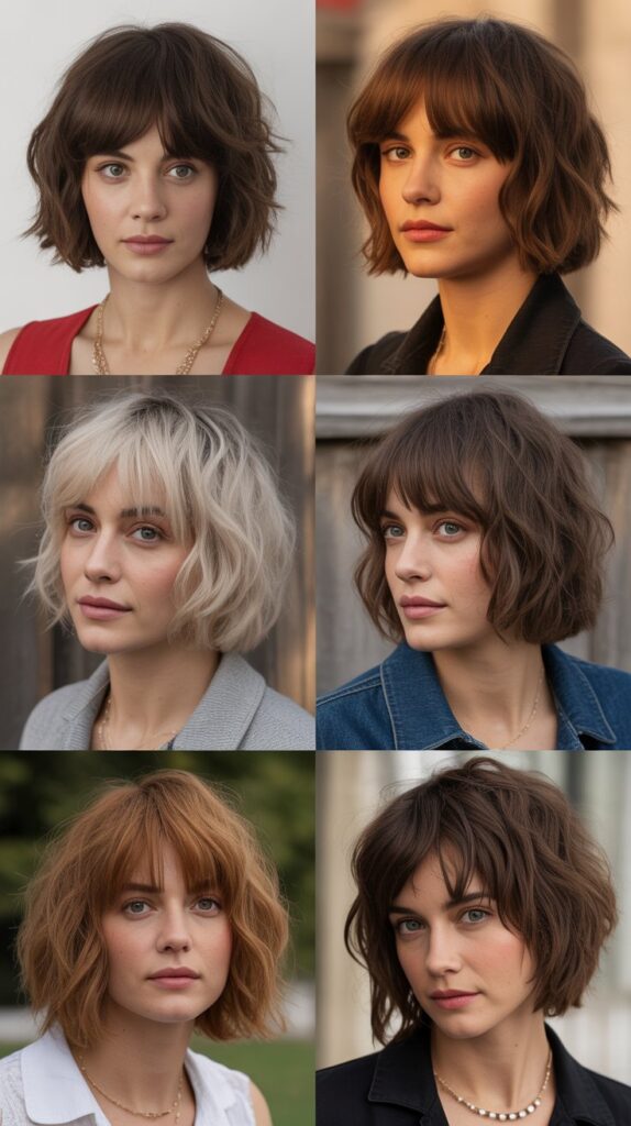 Shaggy French Bob With Choppy Bangs