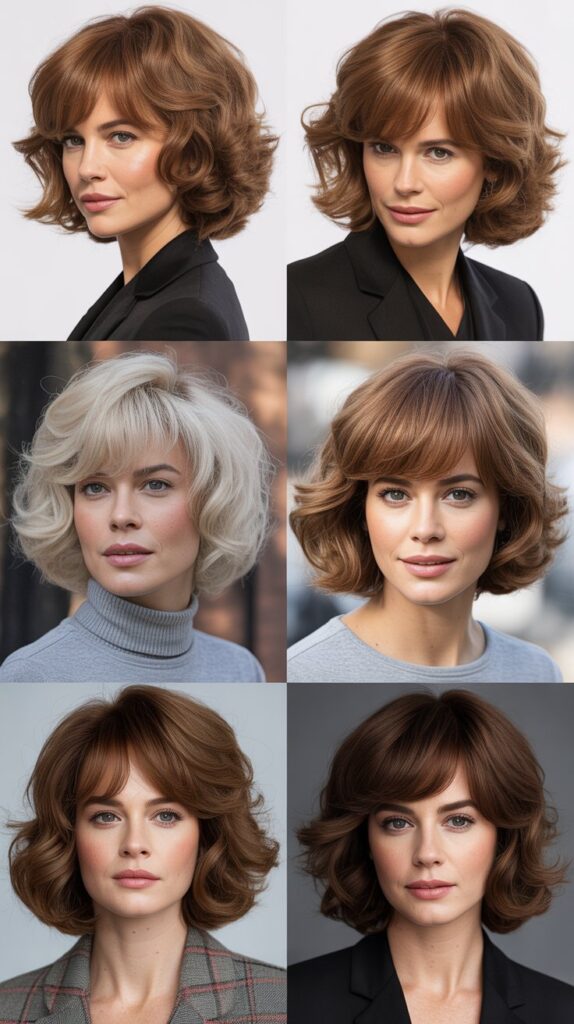 Voluminous French Bob with Textured Fringe