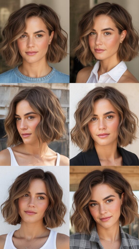 31 Stunning Wavy French Bob Haircuts for an Effortless Glow-Up 28 Wavy Bob with Lived-In Color