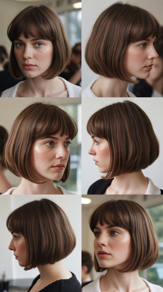 Classic Chin-Length French Bob With Full Bangs
