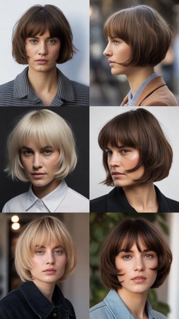 Disconnected French Bob With Blunt Bangs