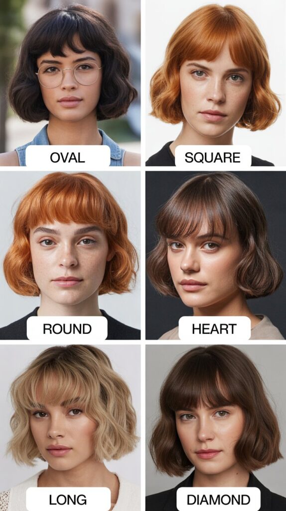 Best Face Shapes for French Bob with Bangs