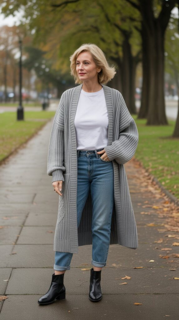 33 Classy Casual Fall Outfits for Women Over 50 30 Cardigan as Outerwear