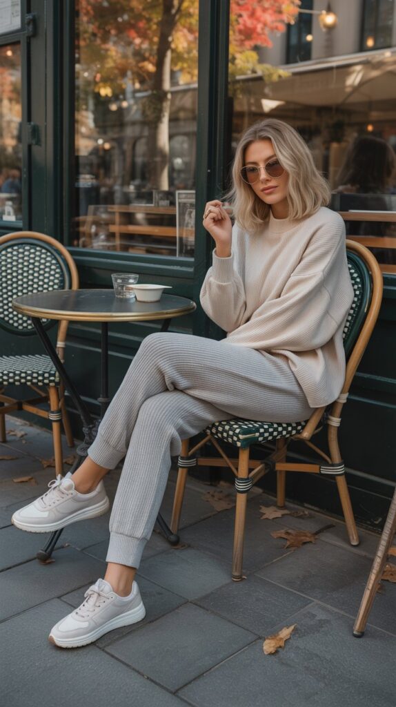 28 Sporty and Stylish Casual Fall Outfits for Women with Sneakers 19 Knit Joggers for Ultimate Comfort