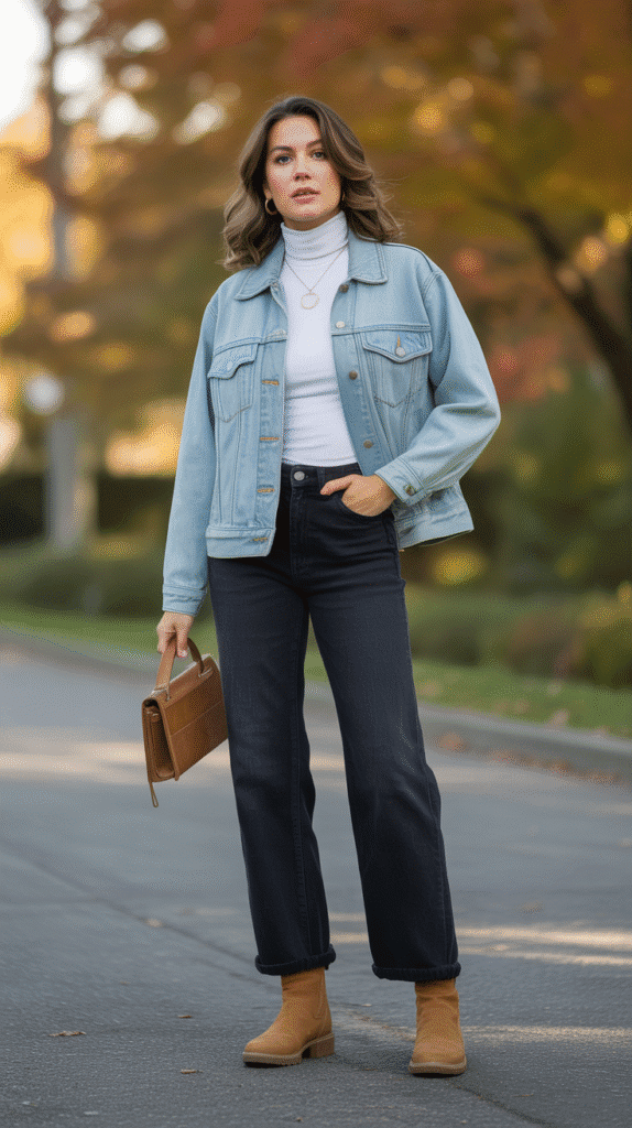 30 Chic Casual Fall Outfits for Women with Jeans 3 Denim on Denim Fall Style