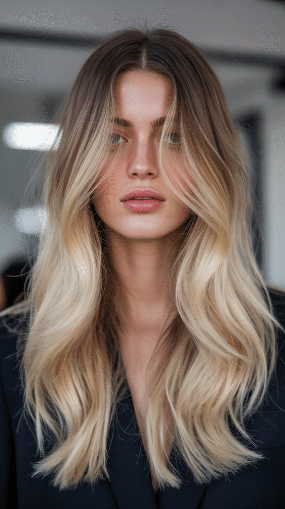 30 Chic Brunette with Highlights and a Money Piece Styles 23 Ombre Brown to Blonde with Defined Money Piece