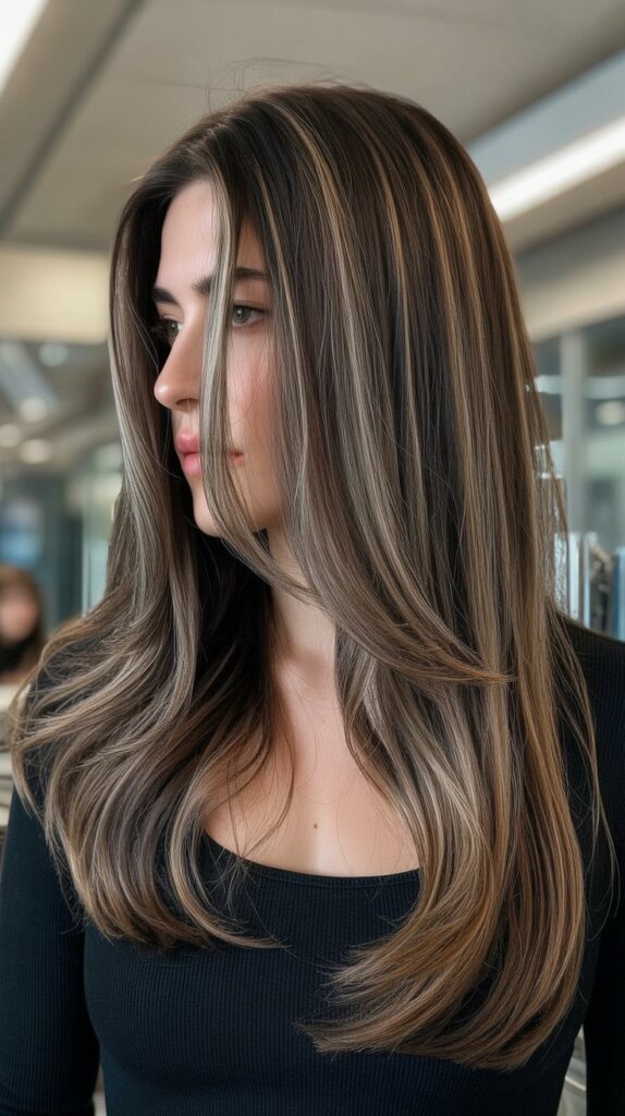 27 Stunning Brunette with Highlights and Lowlights Ideas 5 Ash Brown Highlights for Cool Tones