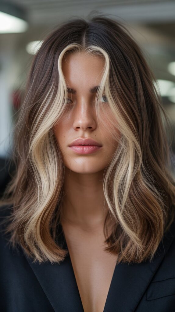 27 Stunning Brunette with Highlights and Lowlights Ideas 6 Face-Framing Money Pieces