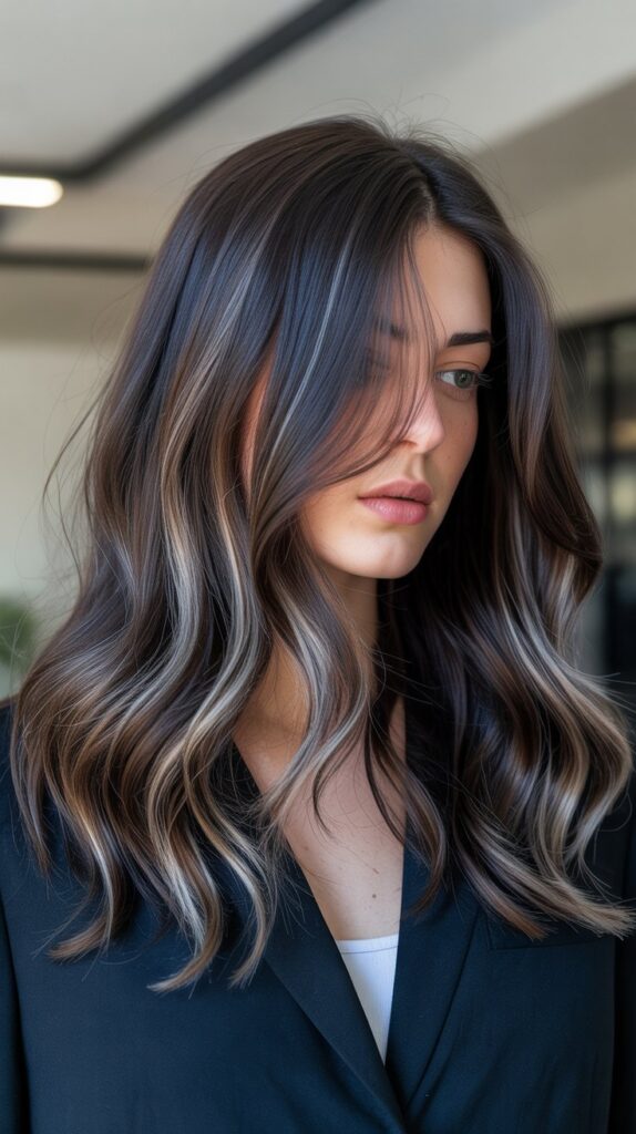 27 Stunning Brunette with Highlights and Lowlights Ideas 22 Mushroom Brown Highlights for Cool Sophistication