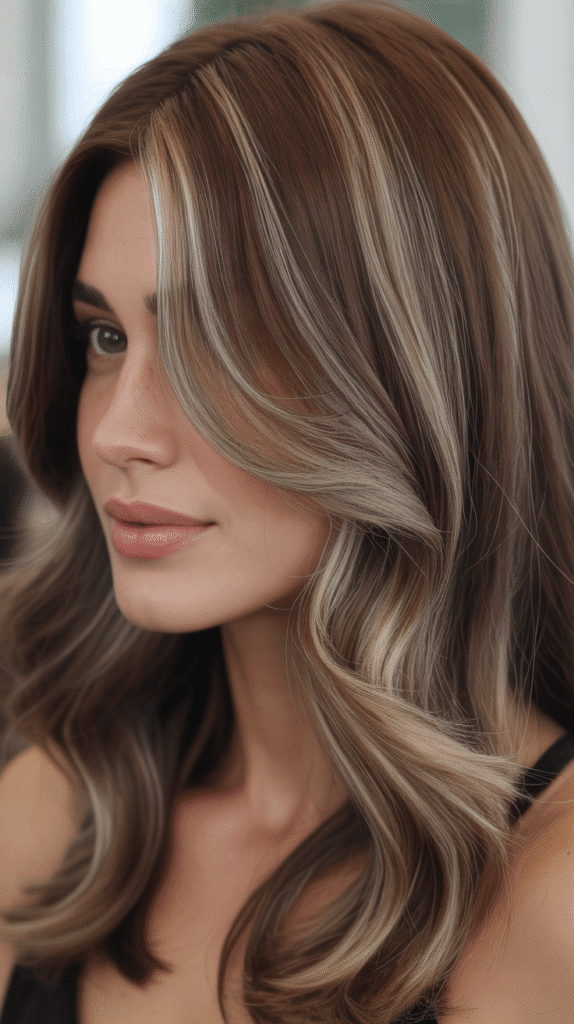 25 Beautiful Brown Wig with Caramel Highlights 12 Brown Wig with Cool-Toned Caramel Highlights