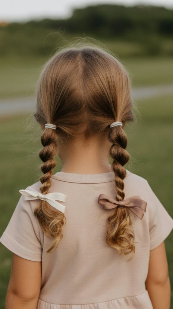 33 Adorable Kids' Hair Ideas That Keep Hair Out of the Face 9 Low Pigtails