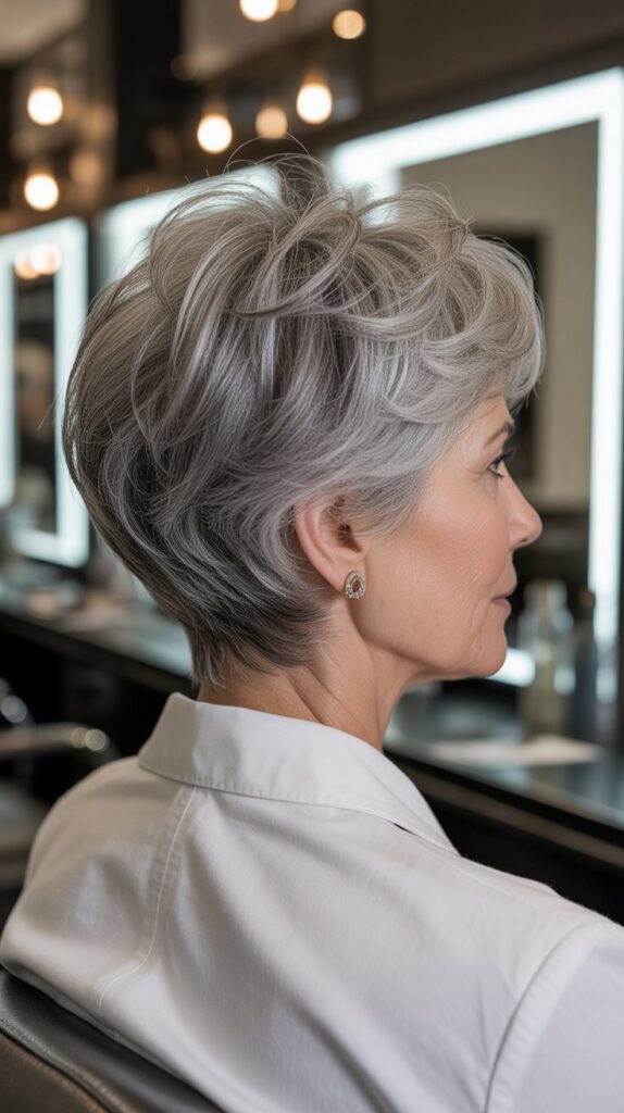 Best 30+ Very Layered Medium Hairstyles for Women Over 50 17 Tapered Layers with Nape Detail
