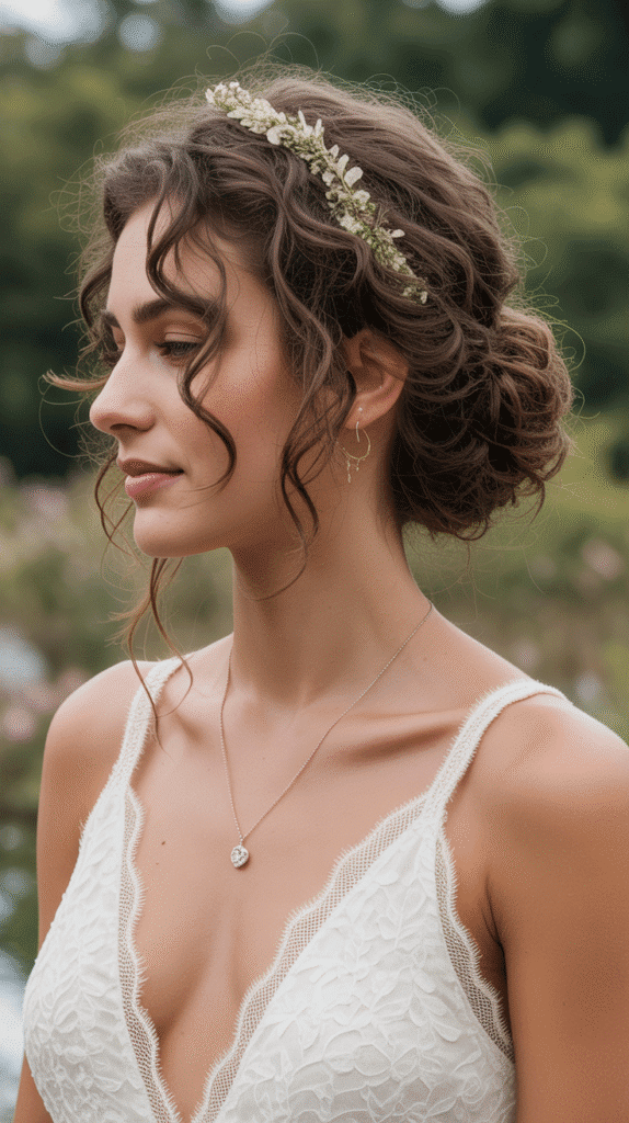 Best 33+ Updo Wedding Hairstyles for Curly Hair 5 Messy Curly Chignon