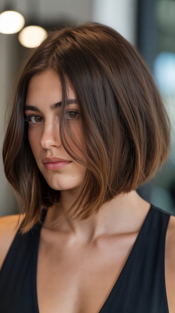 33 Chic Balayage Angled Bob Hairstyles 31 Natural Brunette Balayage Bob