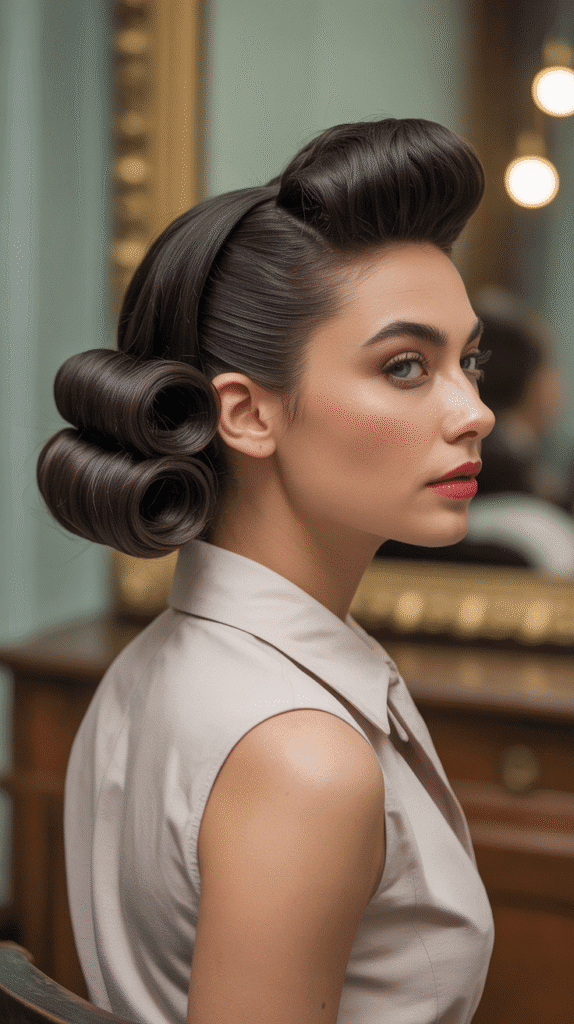 27 Cute Winter Hairstyles for School 20 Rolled Updo