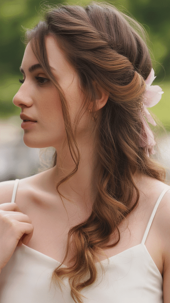 Top 27+ Slimming Hairstyles For Round Faces to Boost Confidence 12 Half-Up, Half-Down with Crown Volume