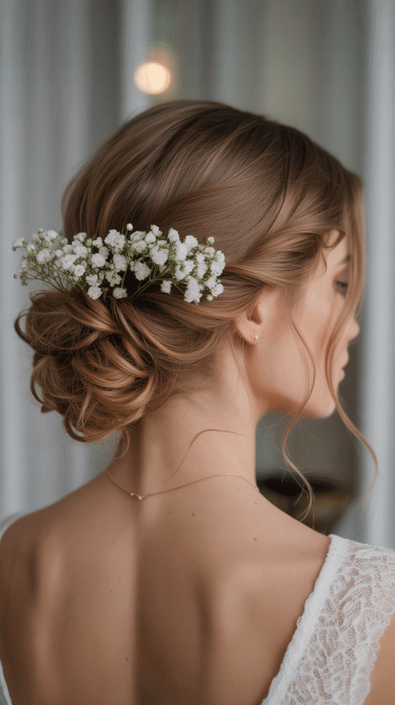 Best 33+ Updo Wedding Hairstyles for Curly Hair 2 Romantic Low Twisted Updo
