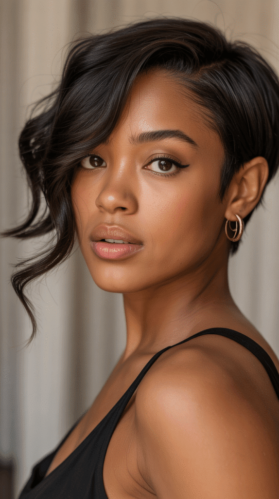 27 Modern Short Haircuts for Black Women You'll Love 20 The Side-Swept Pixie