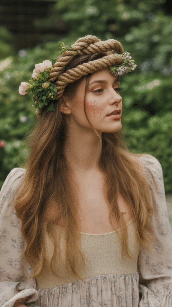 27+ Easy Wedding Guest Hairstyles for Long Hair 30 Twisted Rope Crown