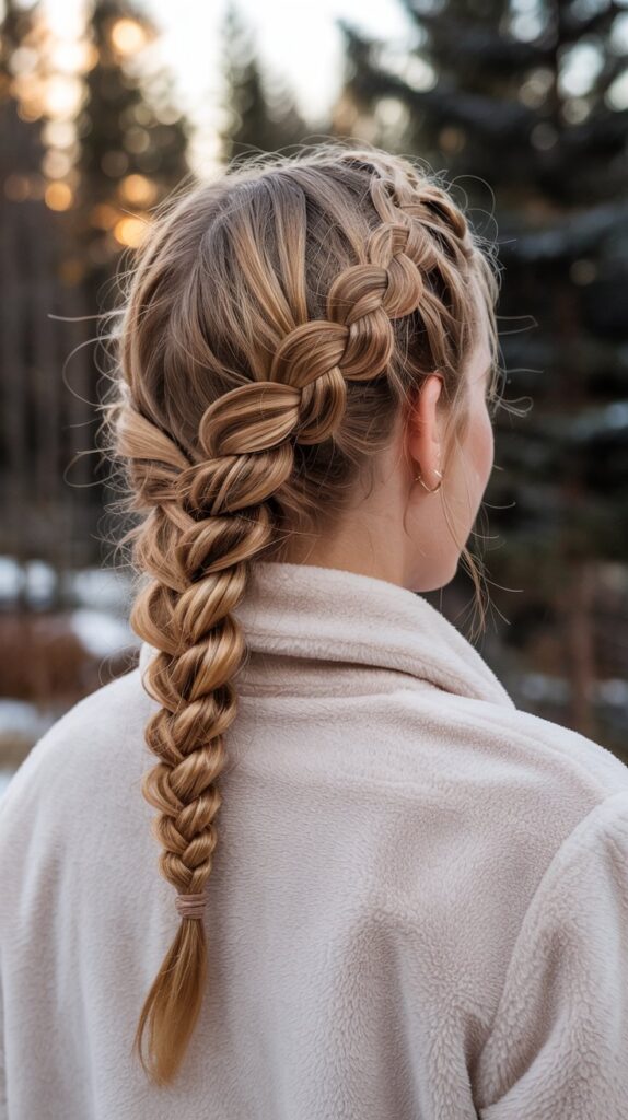  Rope Braid Ponytail with Golden Blonde