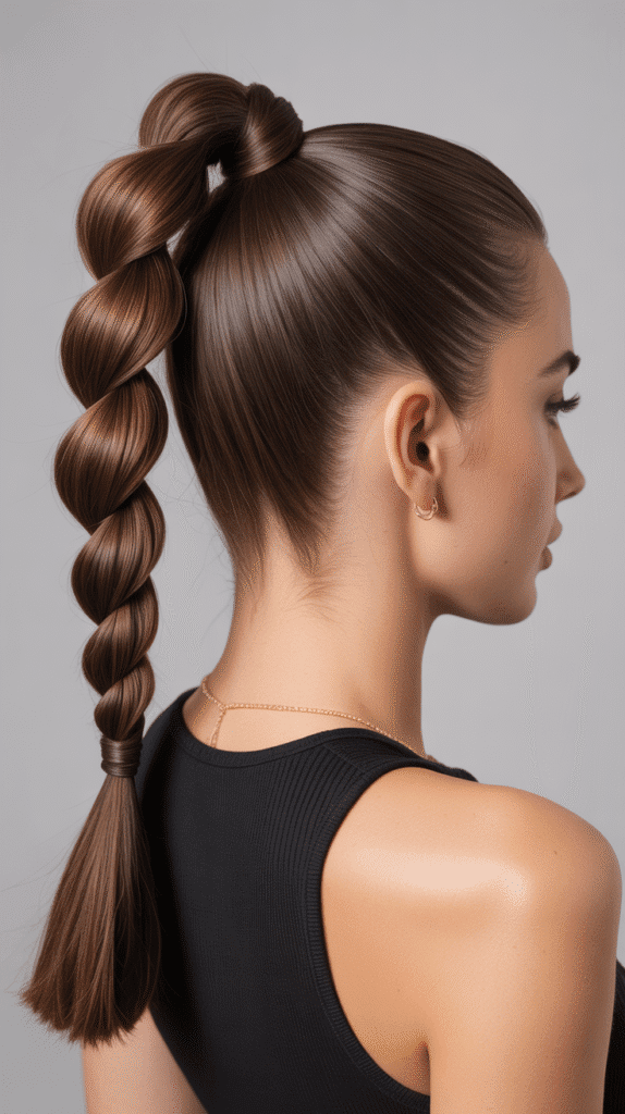 30 Winter Hair Braids Inspired by Aespa 14 Rope Braid Ponytail