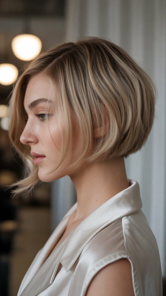 Best 32+ Inverted Layered Bob Hairstyles with Stacked Cuts Trendy Upgrade 17 Rounded Inverted Bob with Curved Stacked Layers