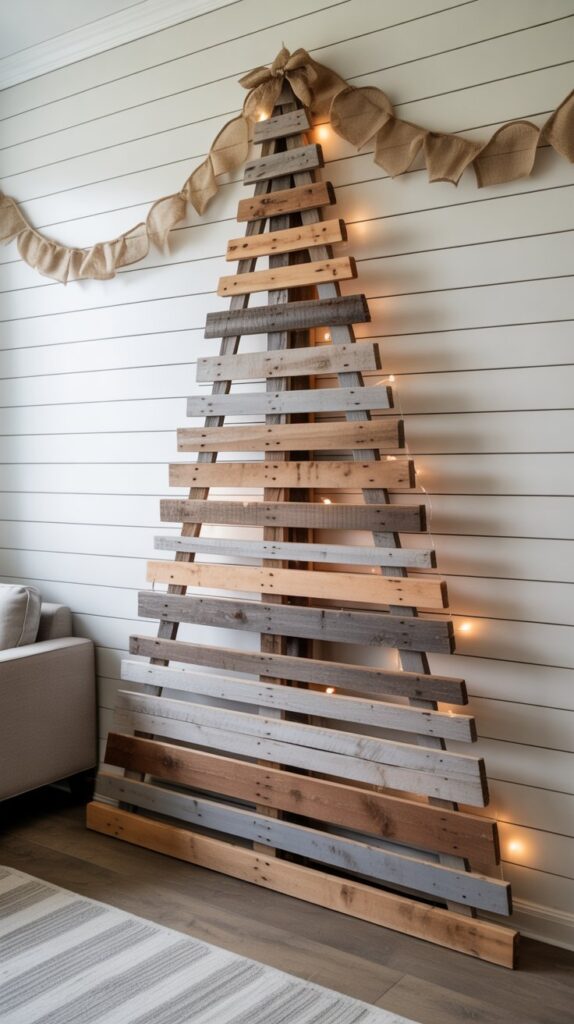 Best 30 Beautiful Wooden Christmas Trees to Try This Year 1 Rustic Pallet Wood Christmas Tree